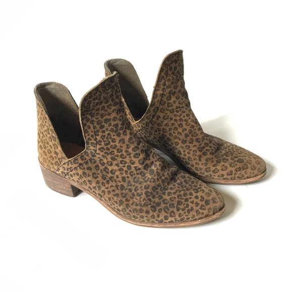 Anthropologie Coconuts Matisse Pronto Leopard Bootie Boots Womens 7.5 Tan Brown - Picture 3 of 12